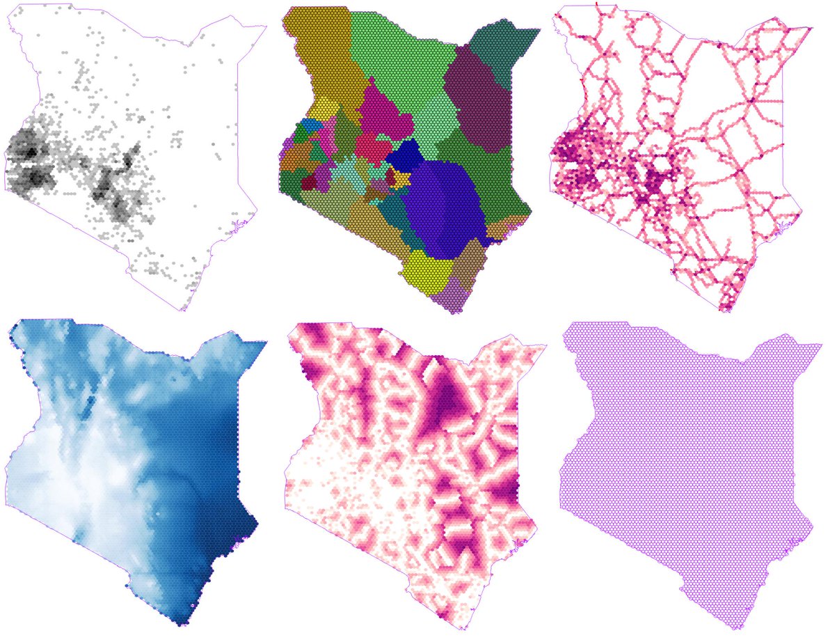 Hexagonal binning of geographic features
